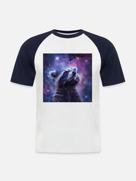 Raccoon - Men's Baseball T-Shirt - white/navy
