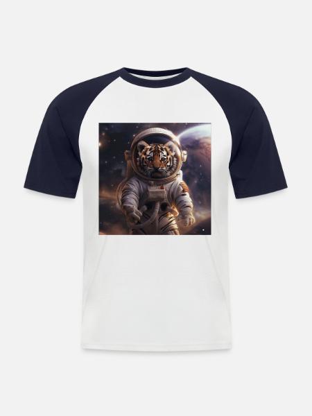Tiger - Men's Baseball T-Shirt - white/navy