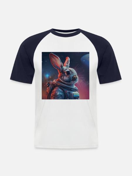 Rabbit - Men's Baseball T-Shirt - white/navy