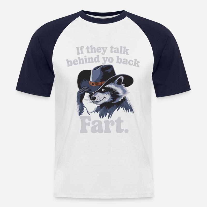 Waschbär - Männer Baseball-T-Shirt - Weiß/Navy