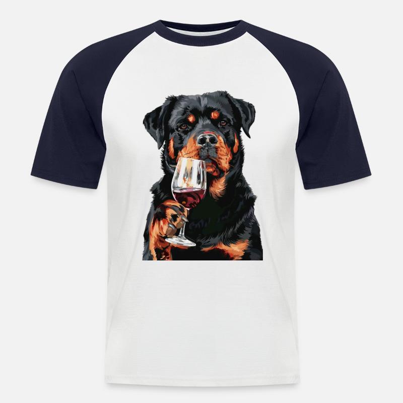 Rottweiler - Männer Baseball-T-Shirt - Weiß/Navy