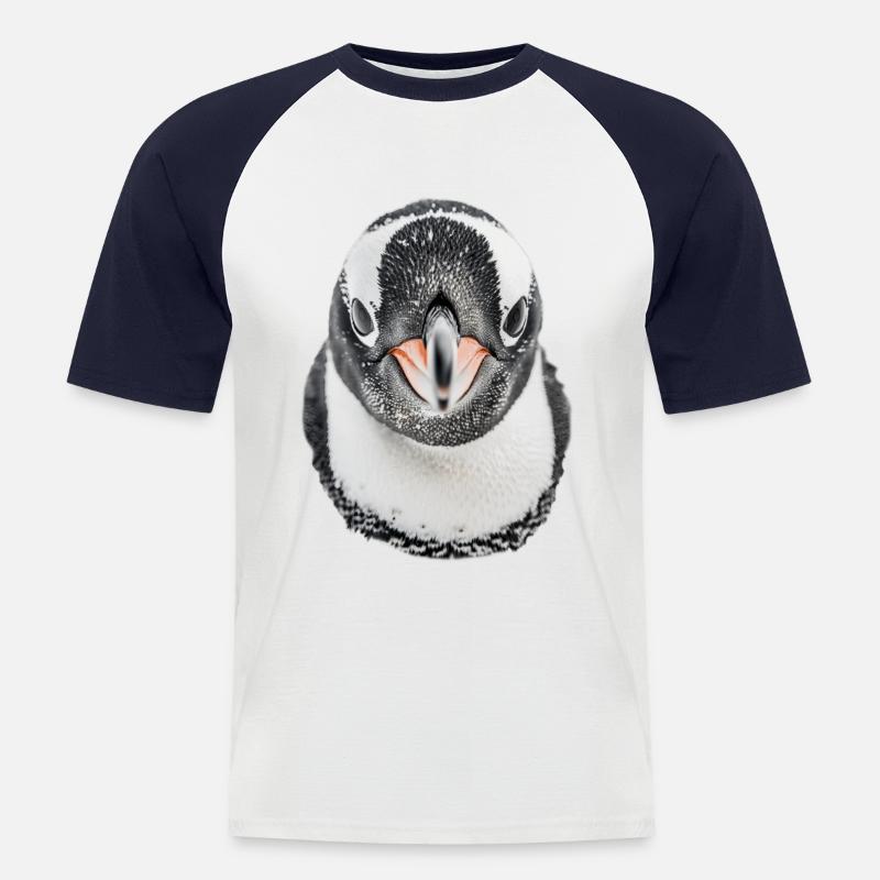 Pingouin - T-shirt baseball manches courtes Homme - blanc/marine