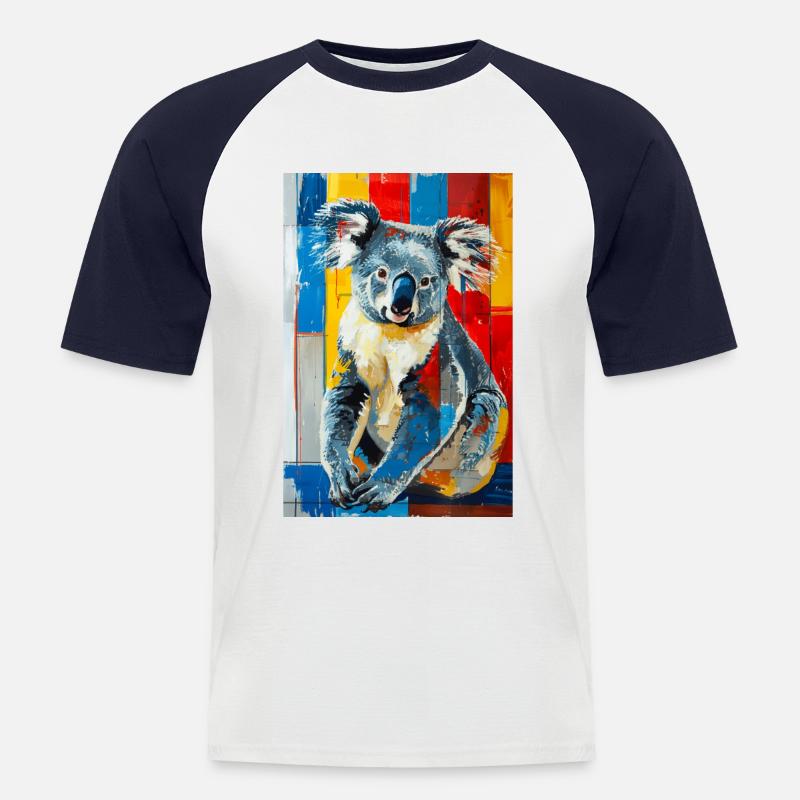 Koala - Männer Baseball-T-Shirt - Weiß/Navy