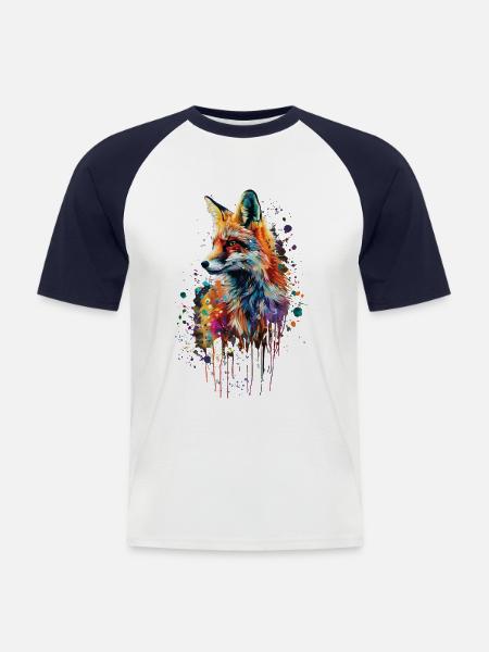 Fox - Men's Baseball T-Shirt - white/navy
