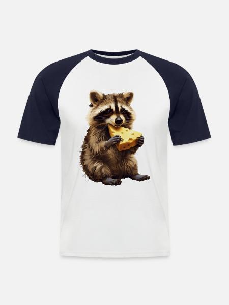 Raton laveur - T-shirt baseball manches courtes Homme - blanc/marine