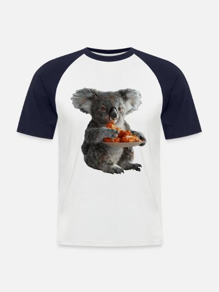Koala - T-shirt baseball manches courtes Homme - blanc/marine