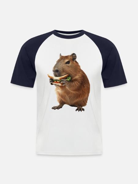 Capybara - Men's Baseball T-Shirt - white/navy