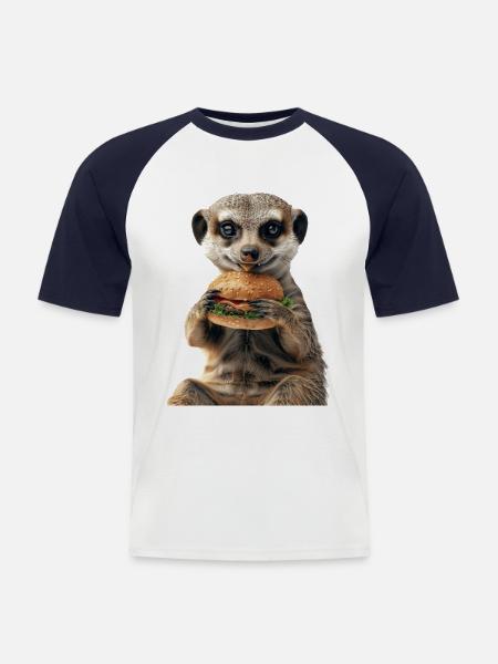 Meerkat - Men's Baseball T-Shirt - white/navy
