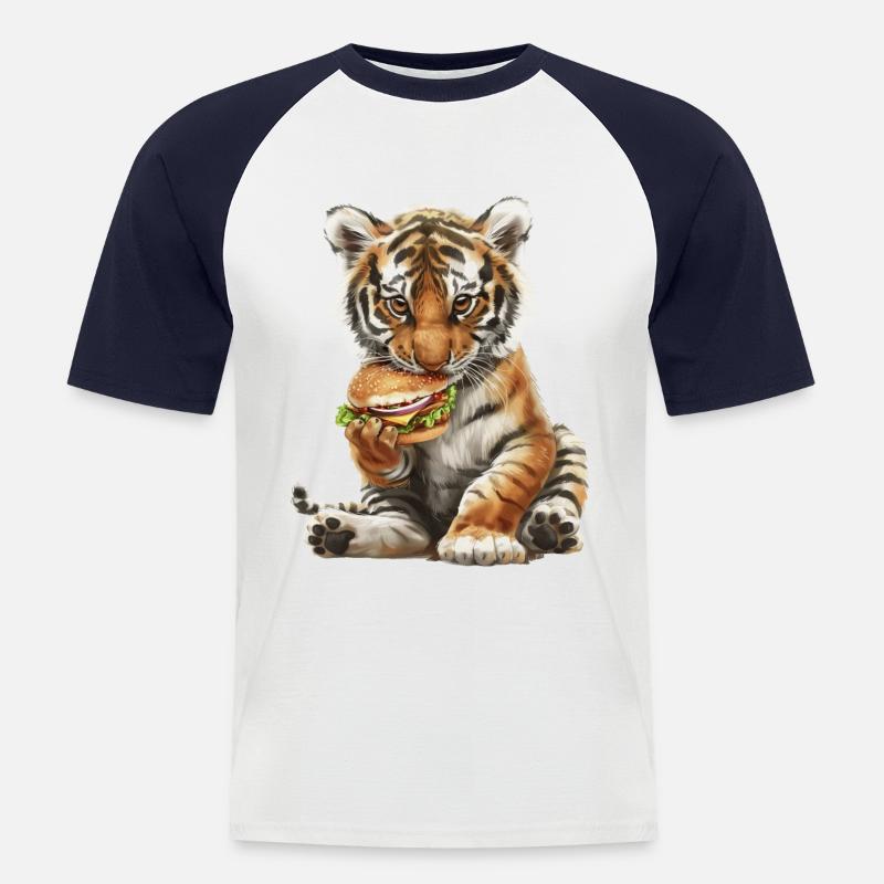 Tiger - Men's Baseball T-Shirt - white/navy