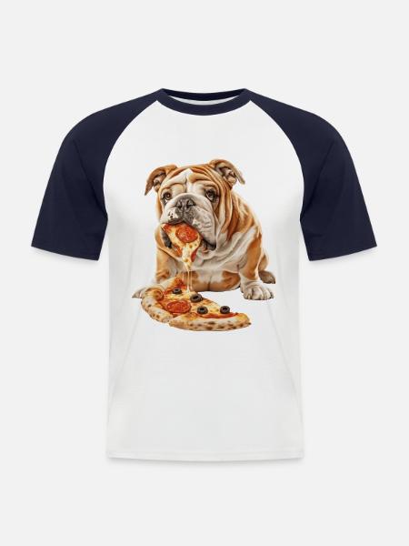 Bulldog - Men's Baseball T-Shirt - white/navy