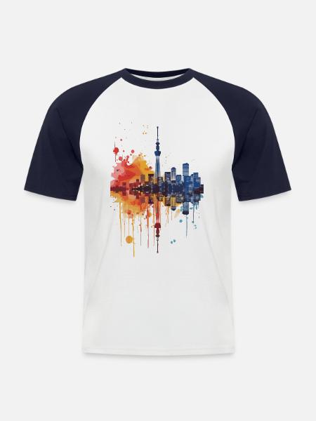 Kani - T-shirt baseball manches courtes Homme - blanc/marine