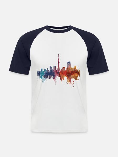 Sapporo - Men's Baseball T-Shirt - white/navy