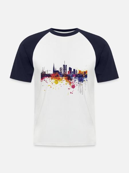 Utrecht - Männer Baseball-T-Shirt - Weiß/Navy