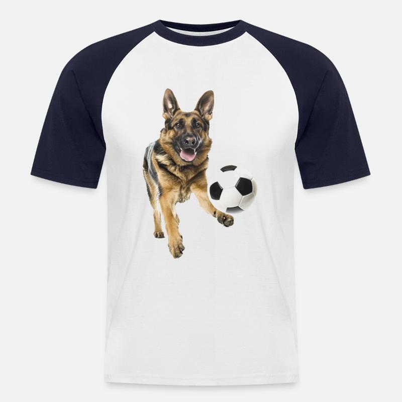 Deutscher Schäferhund - Männer Baseball-T-Shirt - Weiß/Navy