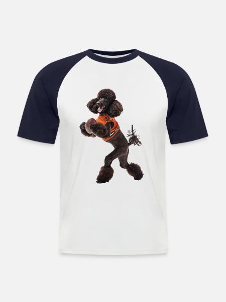 Poodle - Men's Baseball T-Shirt - white/navy