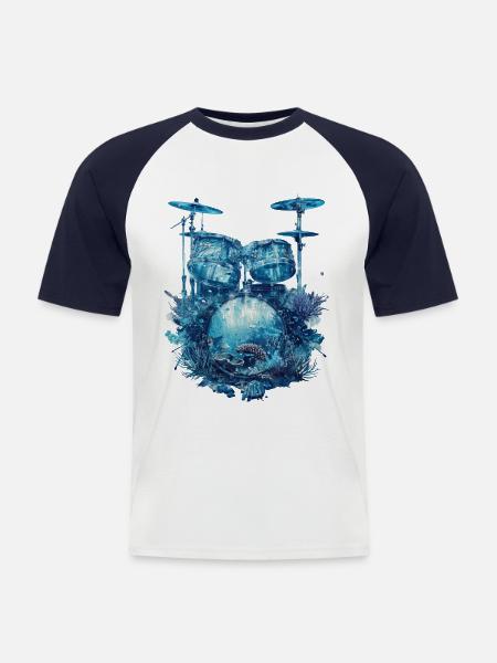 Fûts de poisson - T-shirt baseball manches courtes Homme - blanc/marine