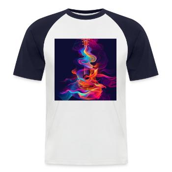 Chitarra - Maglia da baseball a manica corta da uomo - bianco/navy - Fronte - Nik (191cm)