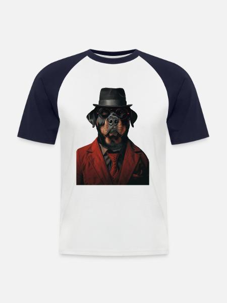 Rottweiler - Männer Baseball-T-Shirt - Weiß/Navy