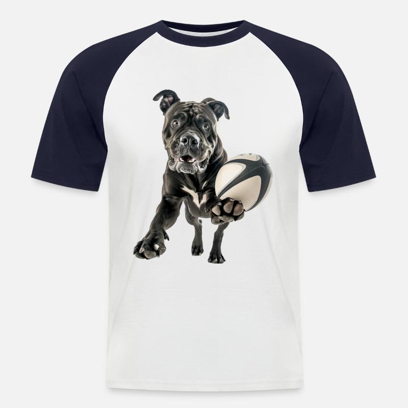 Cane Corso - Männer Baseball-T-Shirt - Weiß/Navy