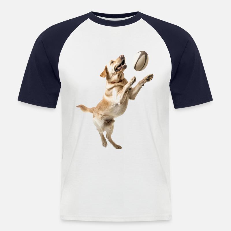 Labrador Retriever - Männer Baseball-T-Shirt - Weiß/Navy