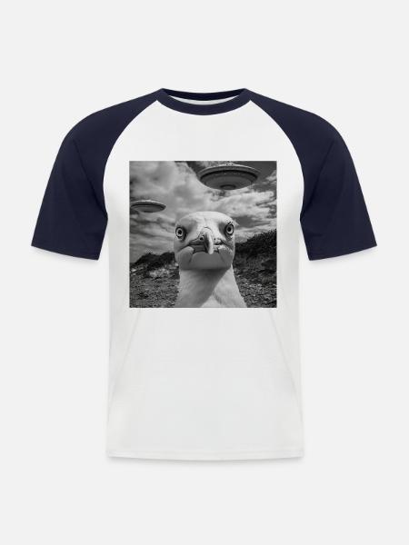 Möwe - Männer Baseball-T-Shirt - Weiß/Navy