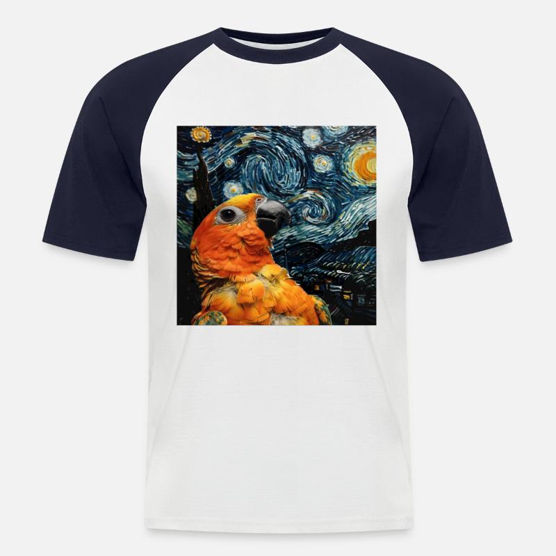 Sittiche - Männer Baseball-T-Shirt - Weiß/Navy