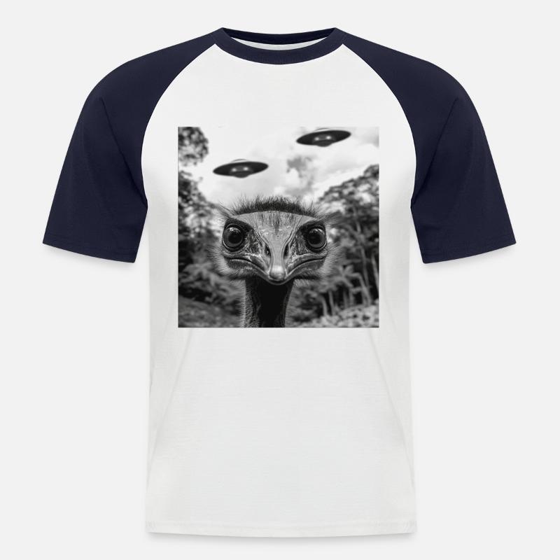 Kasuar - Männer Baseball-T-Shirt - Weiß/Navy