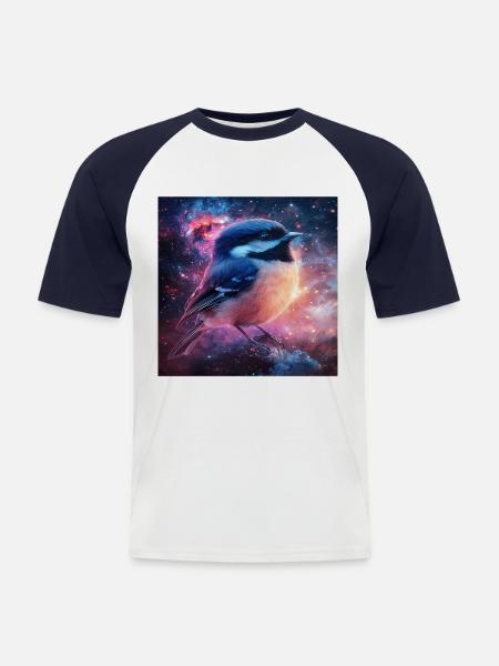 Meise - Männer Baseball-T-Shirt - Weiß/Navy
