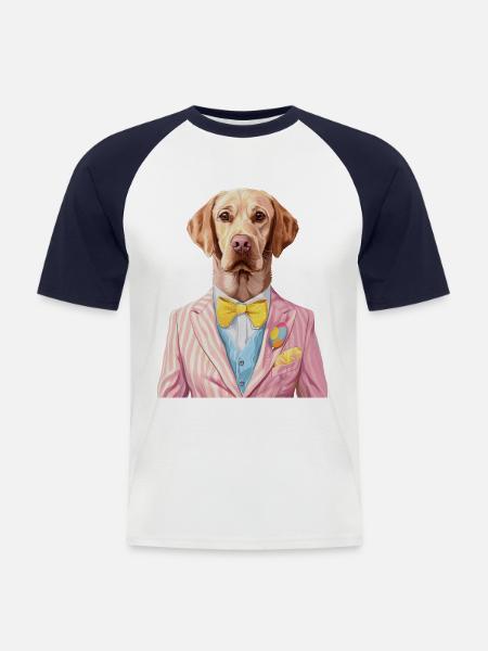 Labrador Retriever - Männer Baseball-T-Shirt - Weiß/Navy