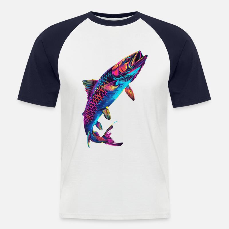 Tarpon - Männer Baseball-T-Shirt - Weiß/Navy
