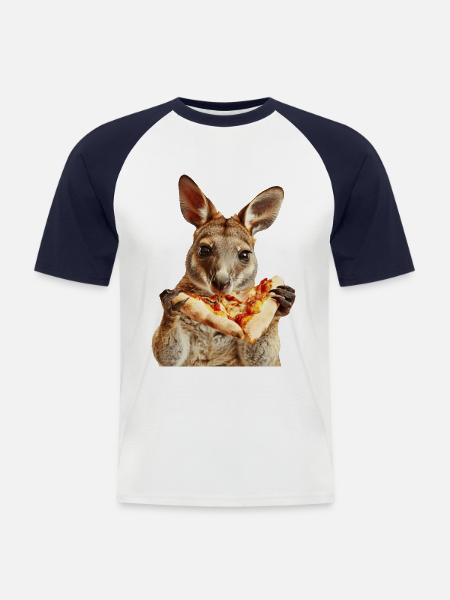 Wallaby - Männer Baseball-T-Shirt - Weiß/Navy