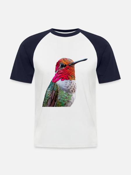 Kolibri - Männer Baseball-T-Shirt - Weiß/Navy