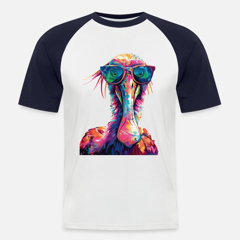 Löffler - Männer Baseball-T-Shirt - Weiß/Navy