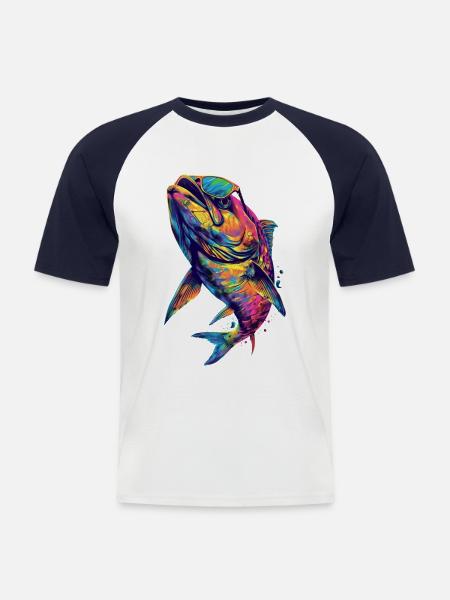 Tarpon - Männer Baseball-T-Shirt - Weiß/Navy
