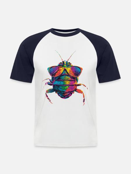 Assel - Männer Baseball-T-Shirt - Weiß/Navy