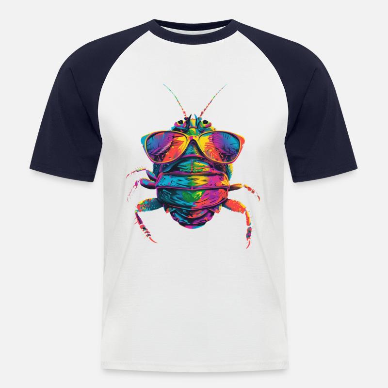 Assel - Männer Baseball-T-Shirt - Weiß/Navy