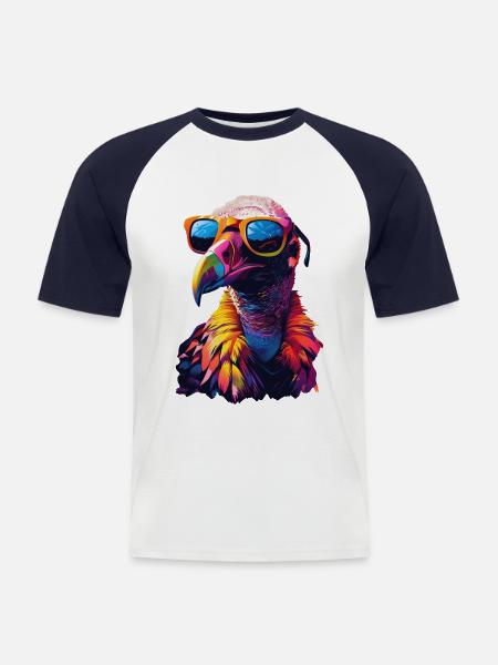 Geier - Männer Baseball-T-Shirt - Weiß/Navy