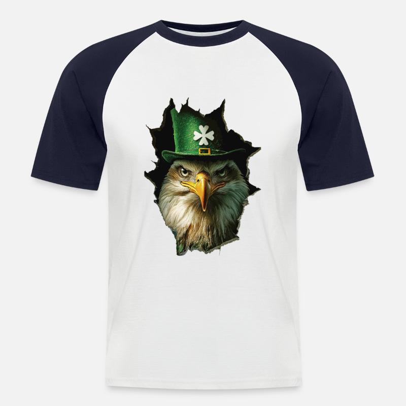 St. Patrick Adler - Männer Baseball-T-Shirt - Weiß/Navy