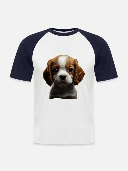 Cavalier King Charles - Männer Baseball-T-Shirt - Weiß/Navy