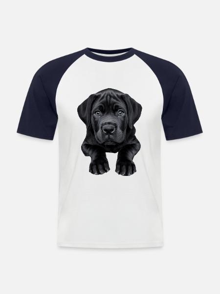 Englischer Mastiff - Männer Baseball-T-Shirt - Weiß/Navy