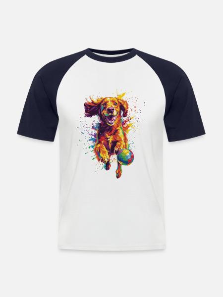 Irish Setter - Männer Baseball-T-Shirt - Weiß/Navy