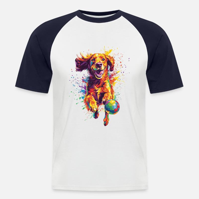Irish Setter - Männer Baseball-T-Shirt - Weiß/Navy