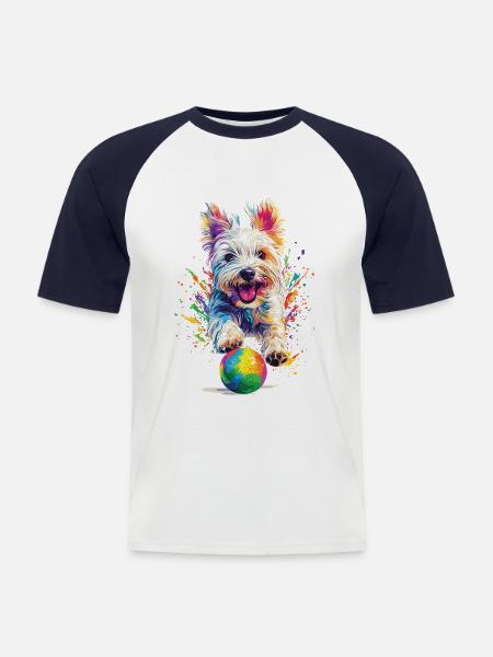 West Highland Weiß - Männer Baseball-T-Shirt - Weiß/Navy