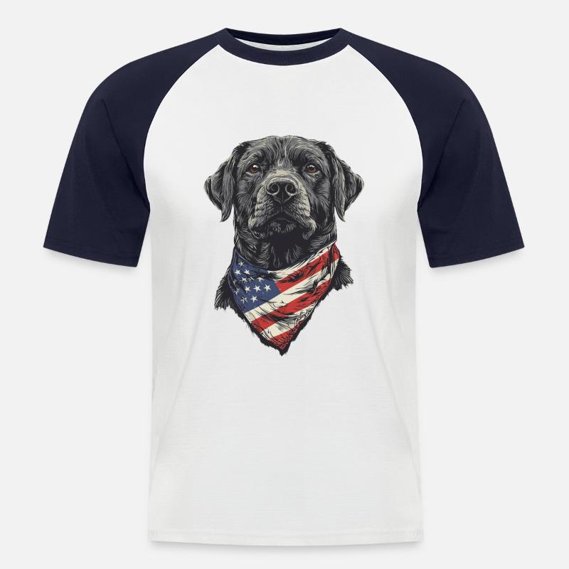 Labrador Retriever - Männer Baseball-T-Shirt - Weiß/Navy