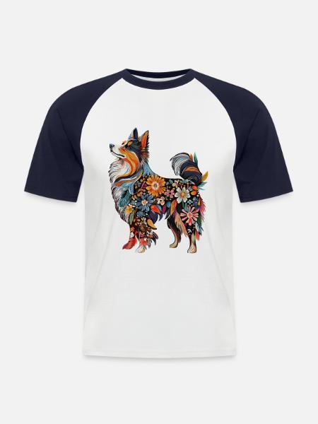 Shetland Sheepdog - Männer Baseball-T-Shirt - Weiß/Navy