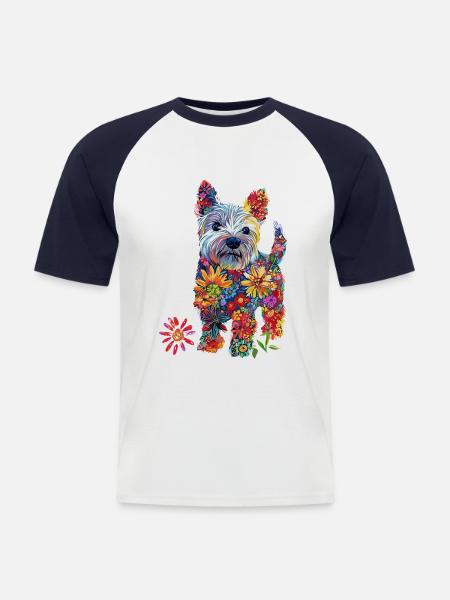 West Highland White - Männer Baseball-T-Shirt - Weiß/Navy