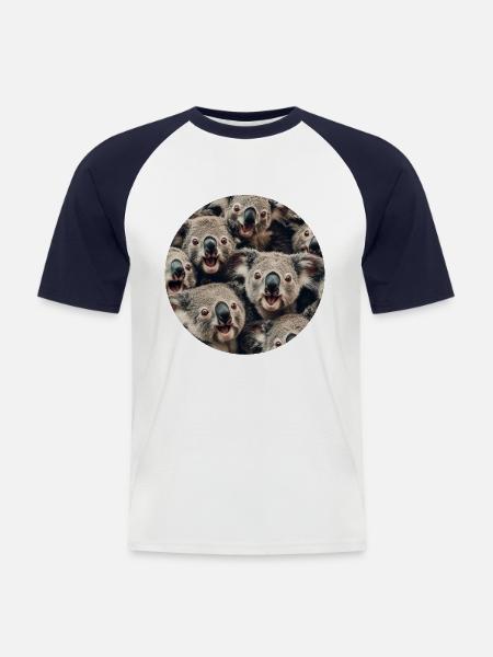 Koala - Männer Baseball-T-Shirt - Weiß/Navy