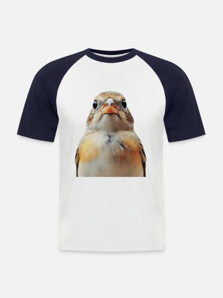 Finch Bird - Männer Baseball-T-Shirt - Weiß/Navy