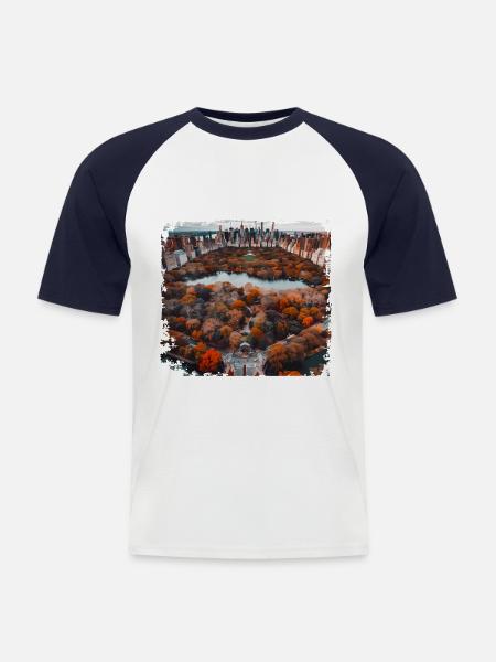 Zentralpark - Männer Baseball-T-Shirt - Weiß/Navy