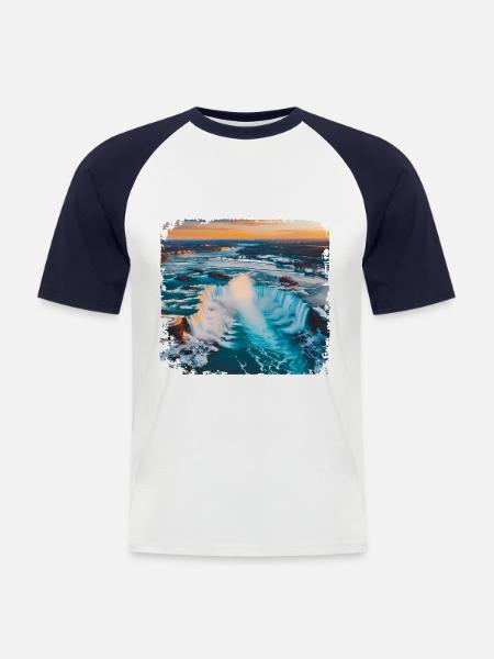 Niagarafälle - Männer Baseball-T-Shirt - Weiß/Navy